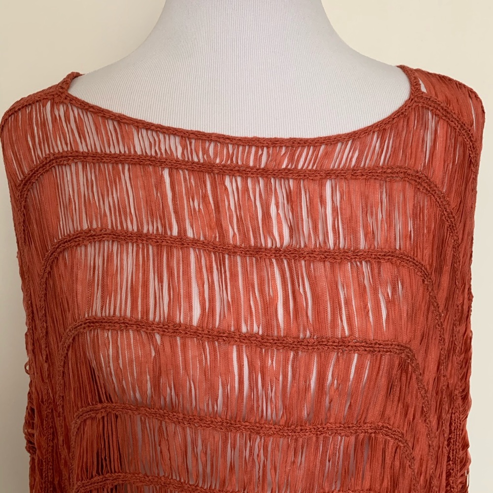 SOLD // Cecico // Fringe Poncho // Medium - Picture 5 of 9